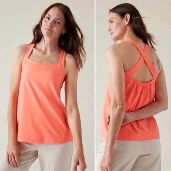 Athleta Tops - ATHLETA Arrival Camisole Sunset Tank Peach Color Sleeveless Top NWT Size: XXS